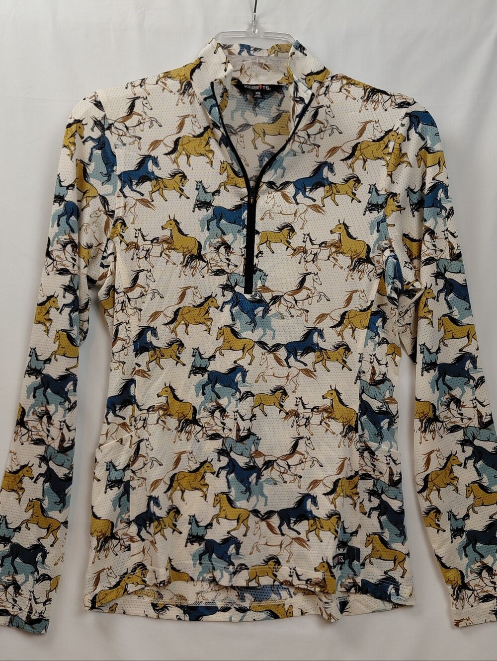 Kerrits Summer Ride Ice Fil Long Sleeve Equestrian Shirt Roam Free Print Size XS